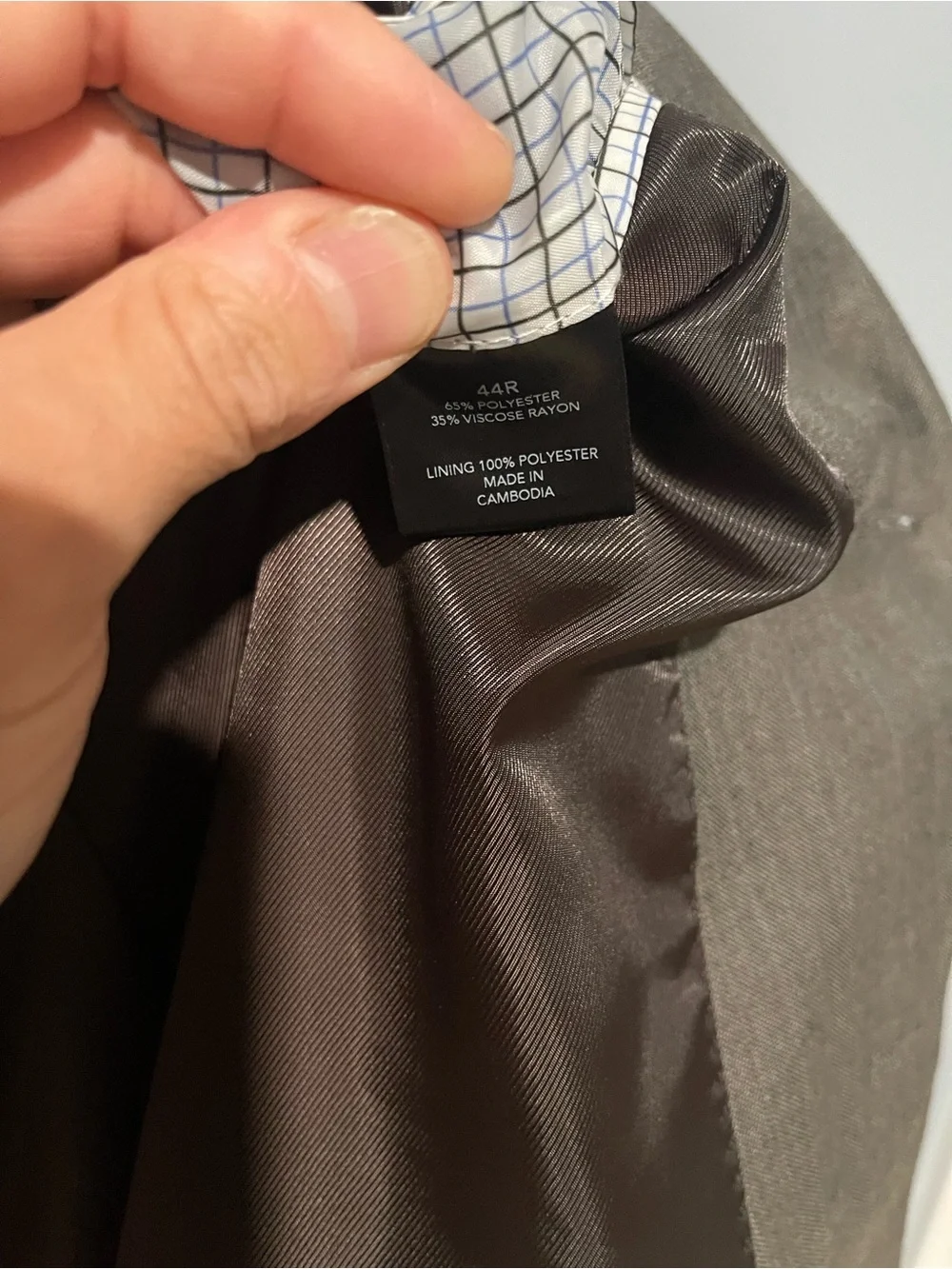 Saddlebred Blazer 44R Classic Gray Shadow Pinstripe 2 Button Jacket Sports Coat